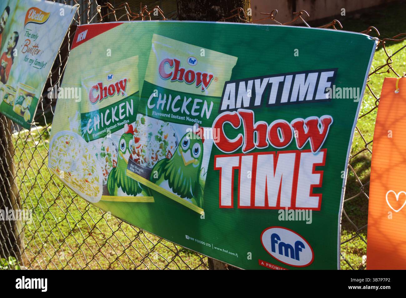 Cartello Chow Time, Pacific Harbour, Central District e Serua Province, viti Levu, Fiji. Foto Stock