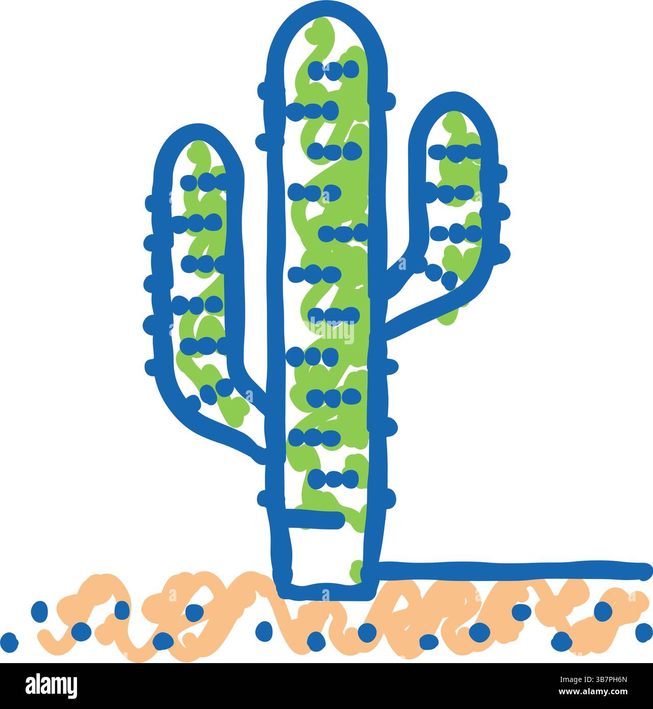 illustrazione dell'icona della pianta occidentale di cactus Illustrazione Vettoriale