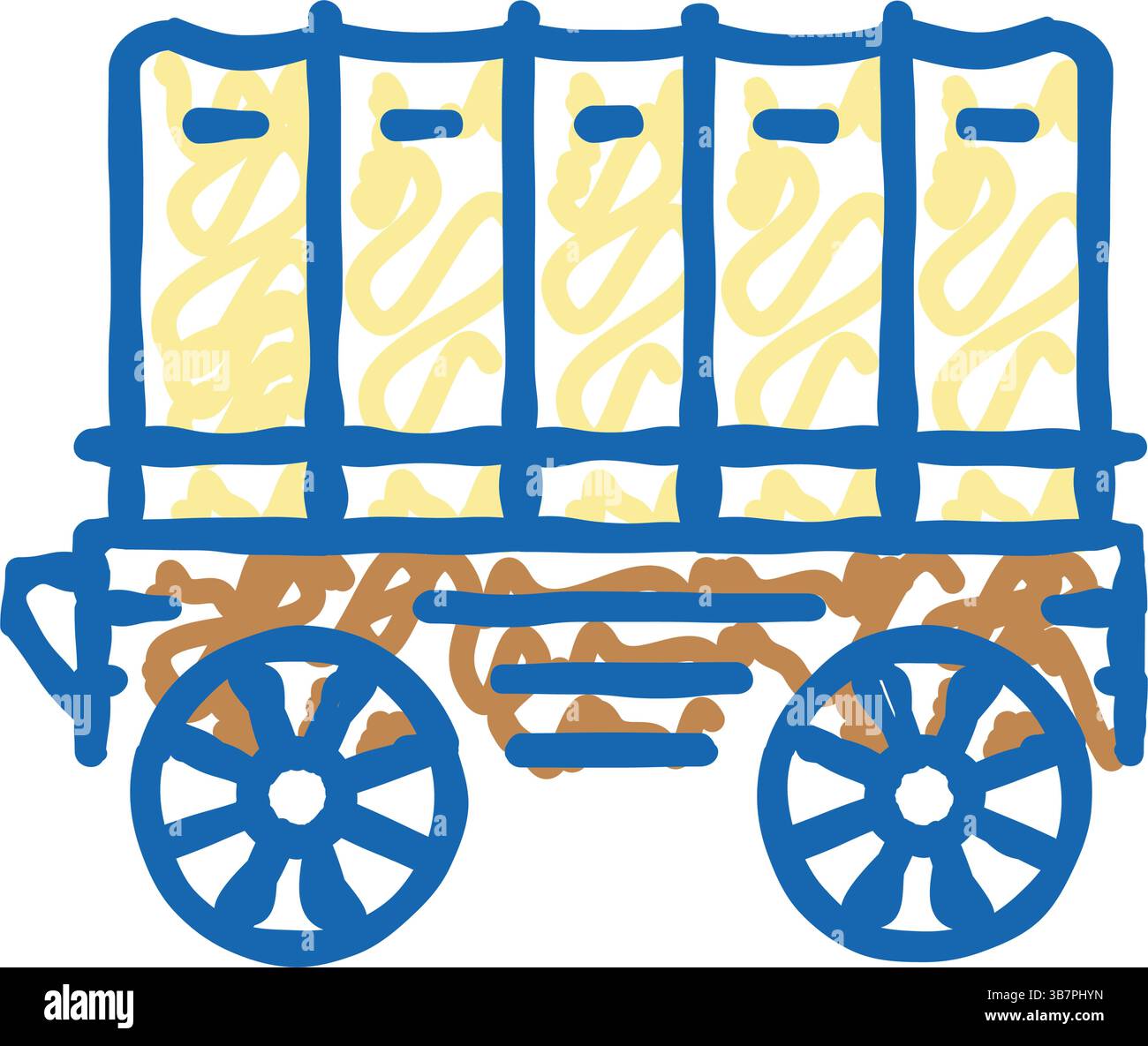 illustrazione a scarabocchio dell'icona del rimorchio Illustrazione Vettoriale