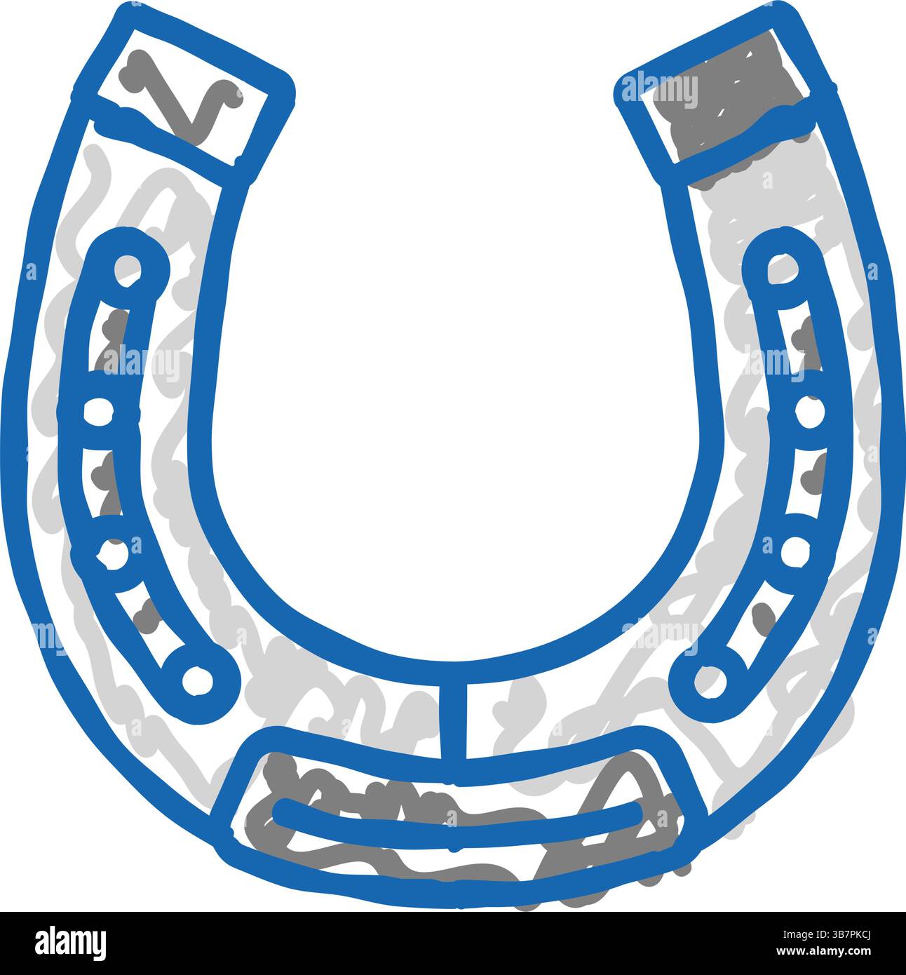 illustrazione a forma di doodle con l'icona dello strumento a ferro di cavallo Illustrazione Vettoriale