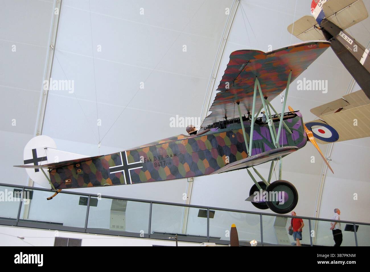 Velivolo da caccia tedesco originale WW1 Fokker D.VII in mostra Foto Stock