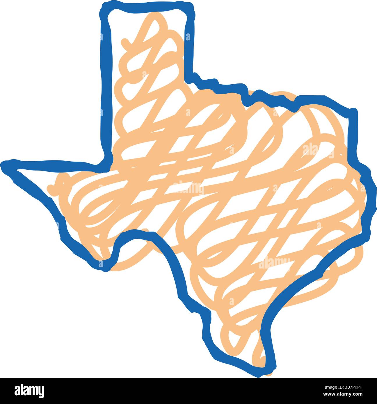 illustrazione a doodle dell'icona dello stato del texas Illustrazione Vettoriale