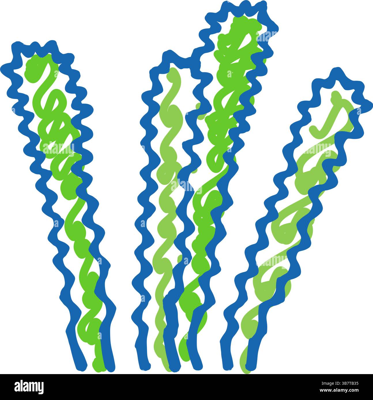 illustrazione a doodle con icona elodea densa Illustrazione Vettoriale