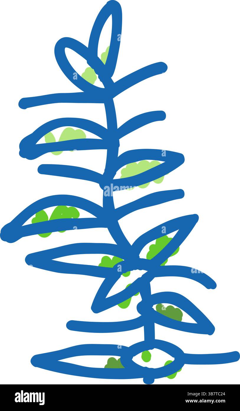 illustrazione doodle con icona della polispermia dell'idrofilia Illustrazione Vettoriale