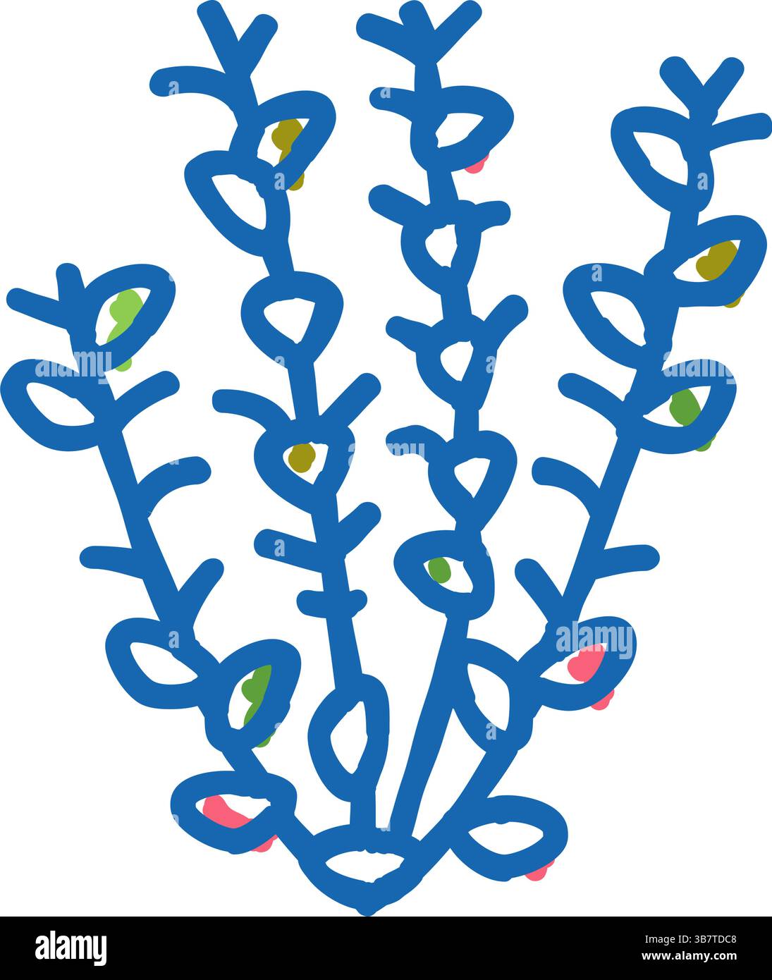 illustrazione a doodle dell'icona rossa di ludwigia Illustrazione Vettoriale