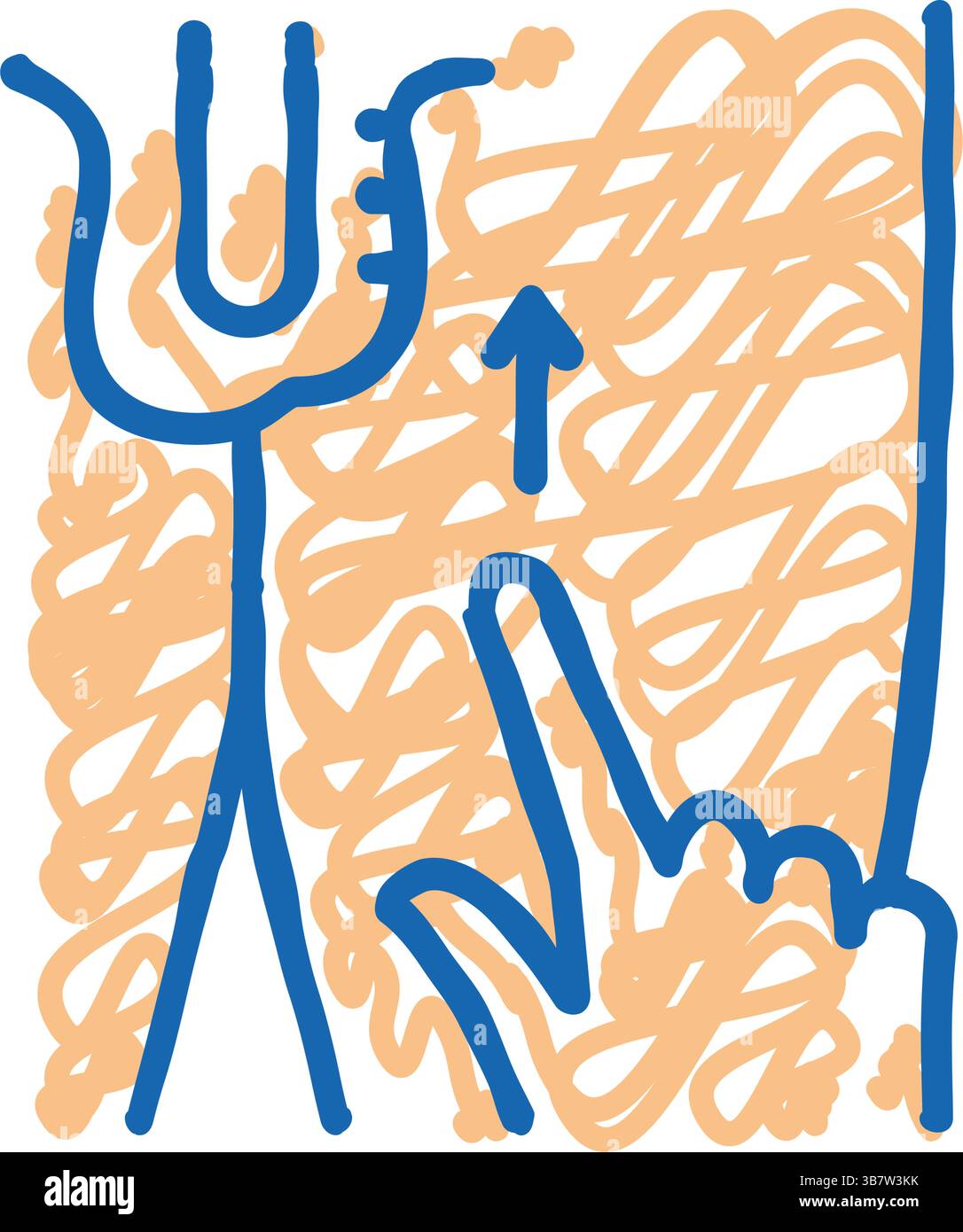 illustrazione a doodle con icona riflesso cremasteric Illustrazione Vettoriale