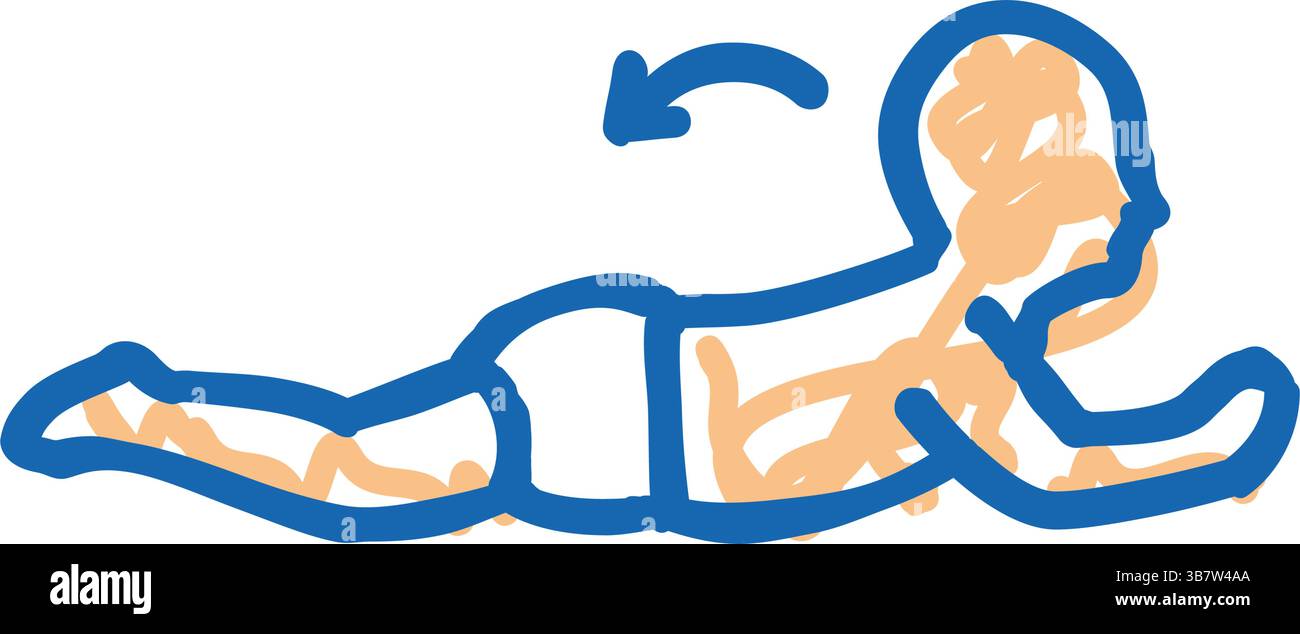 illustrazione a doodle con icona riflesso labirintico tonico Illustrazione Vettoriale