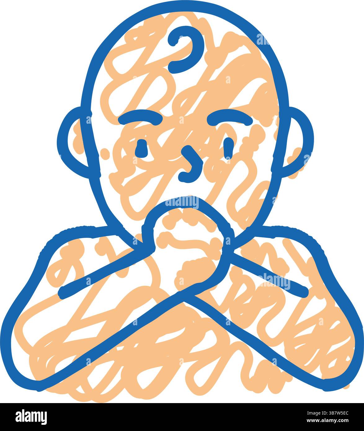 illustrazione a scarabocchio con icona riflesso Illustrazione Vettoriale