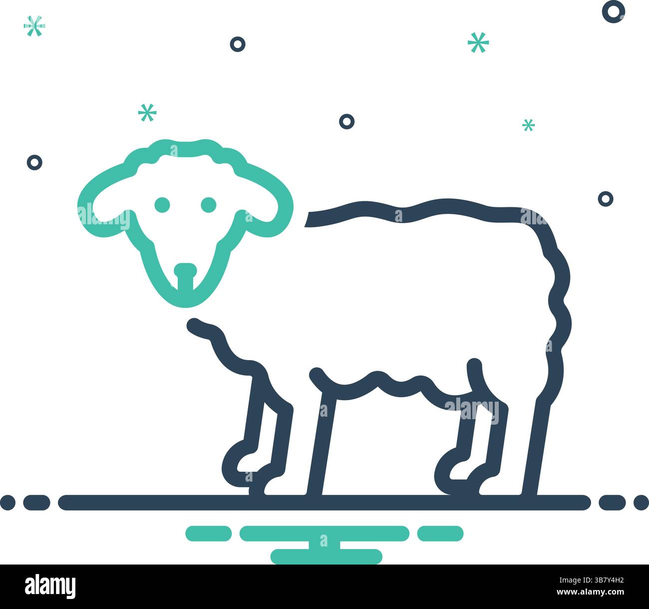 Icona per pecore, ewe Illustrazione Vettoriale