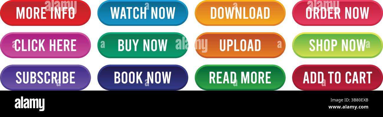 Set di pulsanti Web di e-commerce icona vettore. Illustrazione Vettoriale