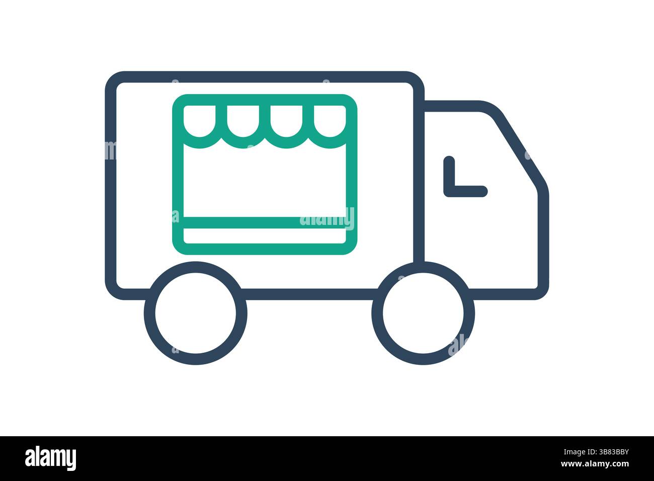 Icona food truck. stile icona linea. icona relativa ai servizi di catering che portano cibo. illustrazione vettoriale degli elementi di catering Illustrazione Vettoriale