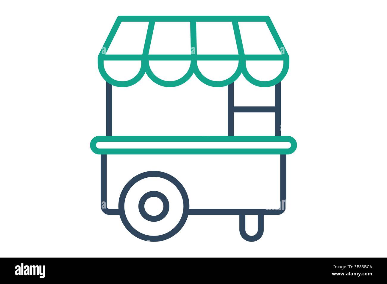 Icona carrello alimenti. stile icona linea. icona relativa ai servizi di catering che portano cibo. illustrazione vettoriale degli elementi di catering Illustrazione Vettoriale