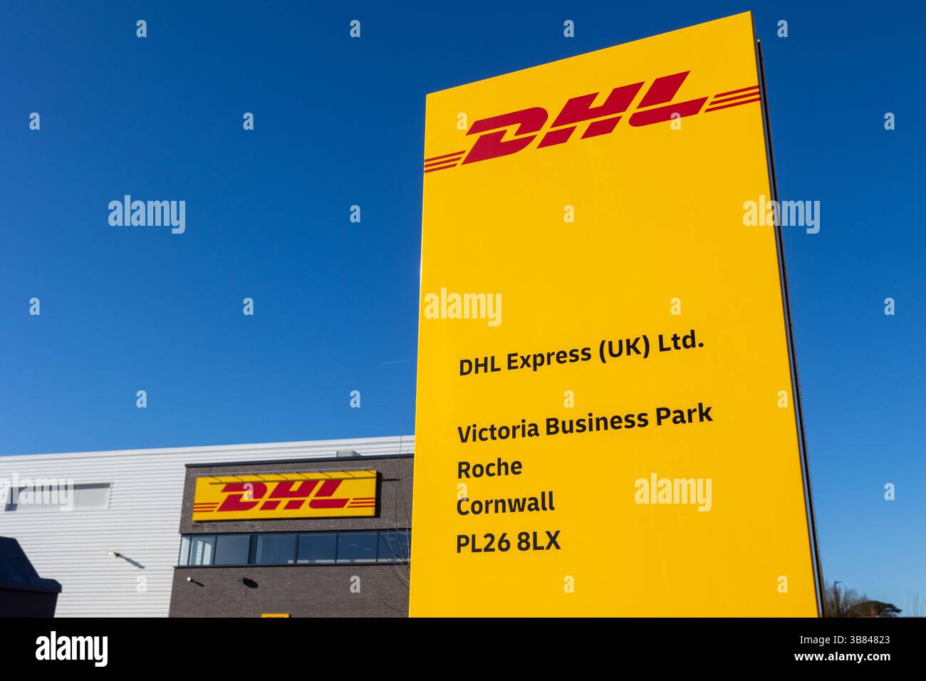 DHL Depot, Roche, Cornovaglia Foto Stock