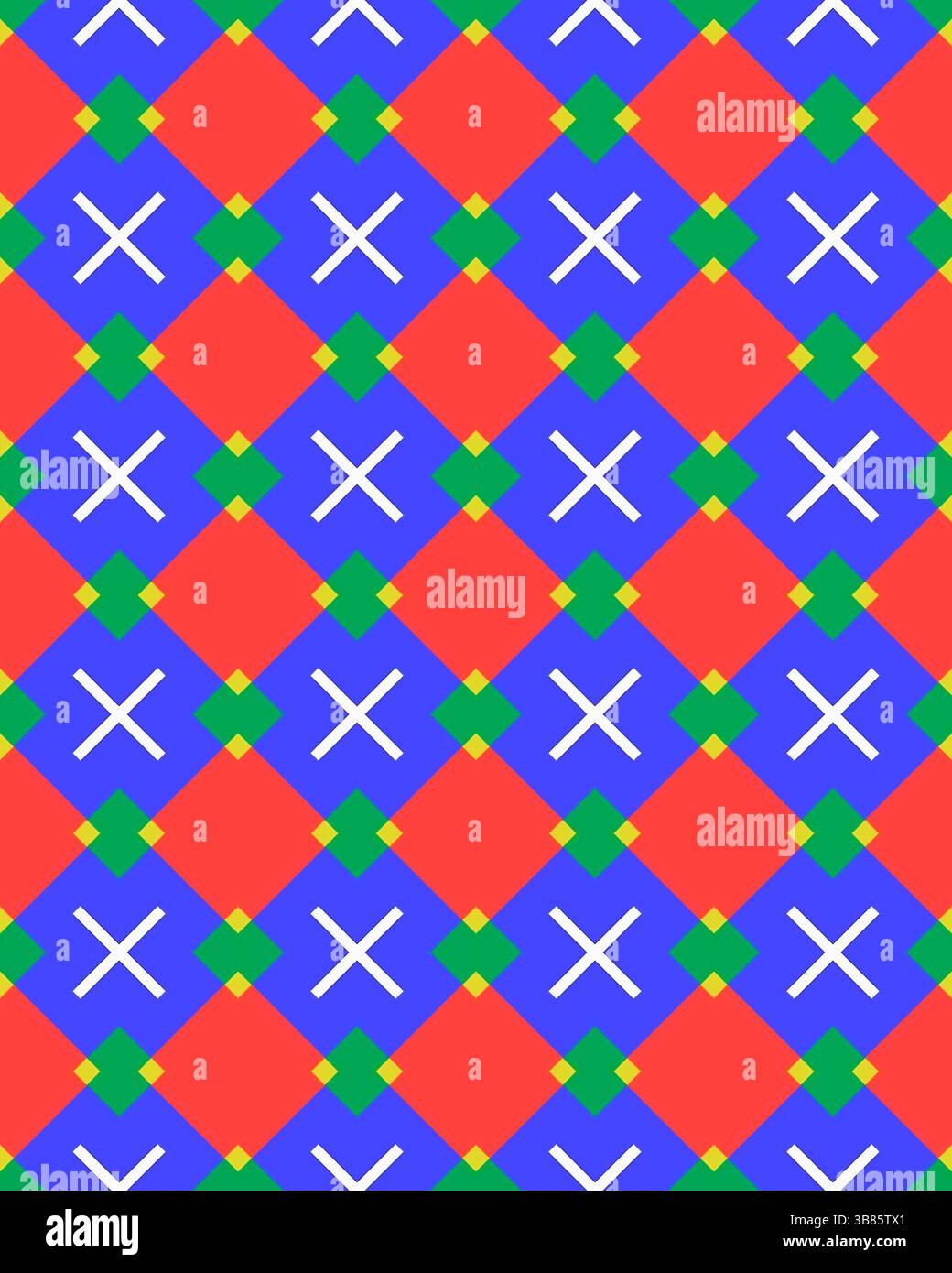 Una visualizzazione dinamica di forme geometriche colorate si interseca in un motivo vibrante, attirando l'attenzione con il suo design vivace. Foto Stock Una visualizzazione dinamica di forme geometriche colorate si interseca in un motivo vibrante, attirando l'attenzione con il suo design vivace. Foto Stock