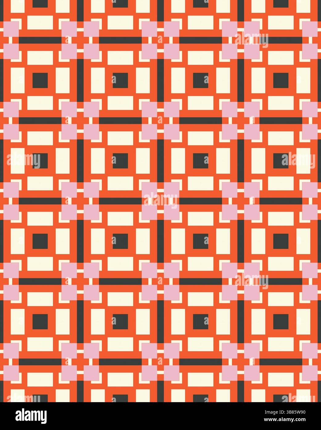 Questa composizione presenta un design geometrico intricato con quadrati e rettangoli in vari colori, che creano un effetto visivo vivace. Foto Stock Questa composizione presenta un design geometrico intricato con quadrati e rettangoli in vari colori, che creano un effetto visivo vivace. Foto Stock