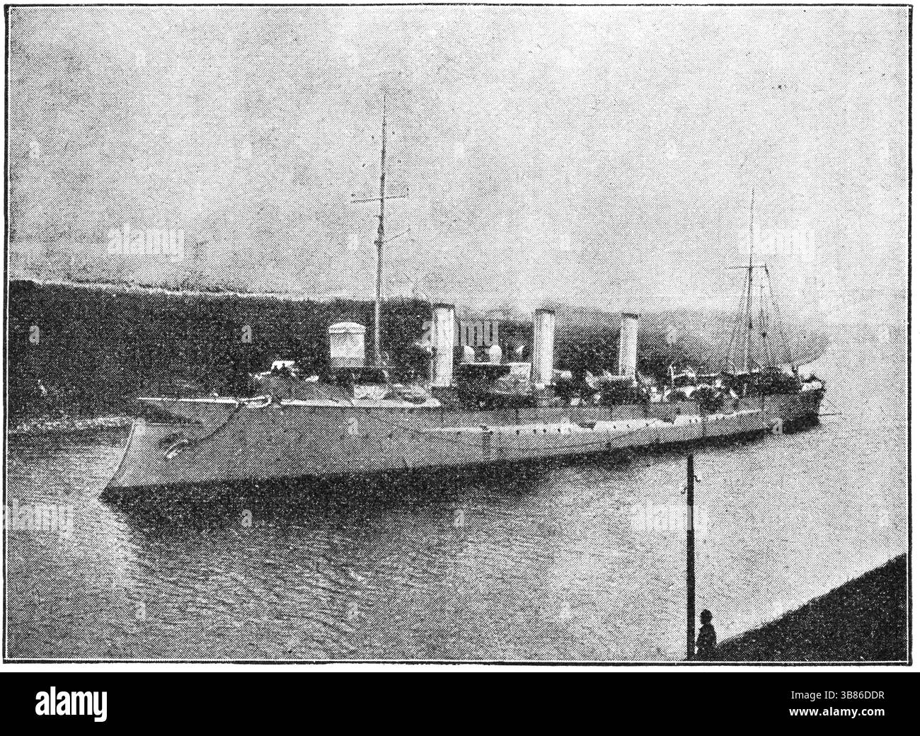 SMS Greif (1886) - una nota di Consiglio per la Marina imperiale tedesca. Illustrazione del XIX secolo. Germania. Sfondo bianco Foto Stock