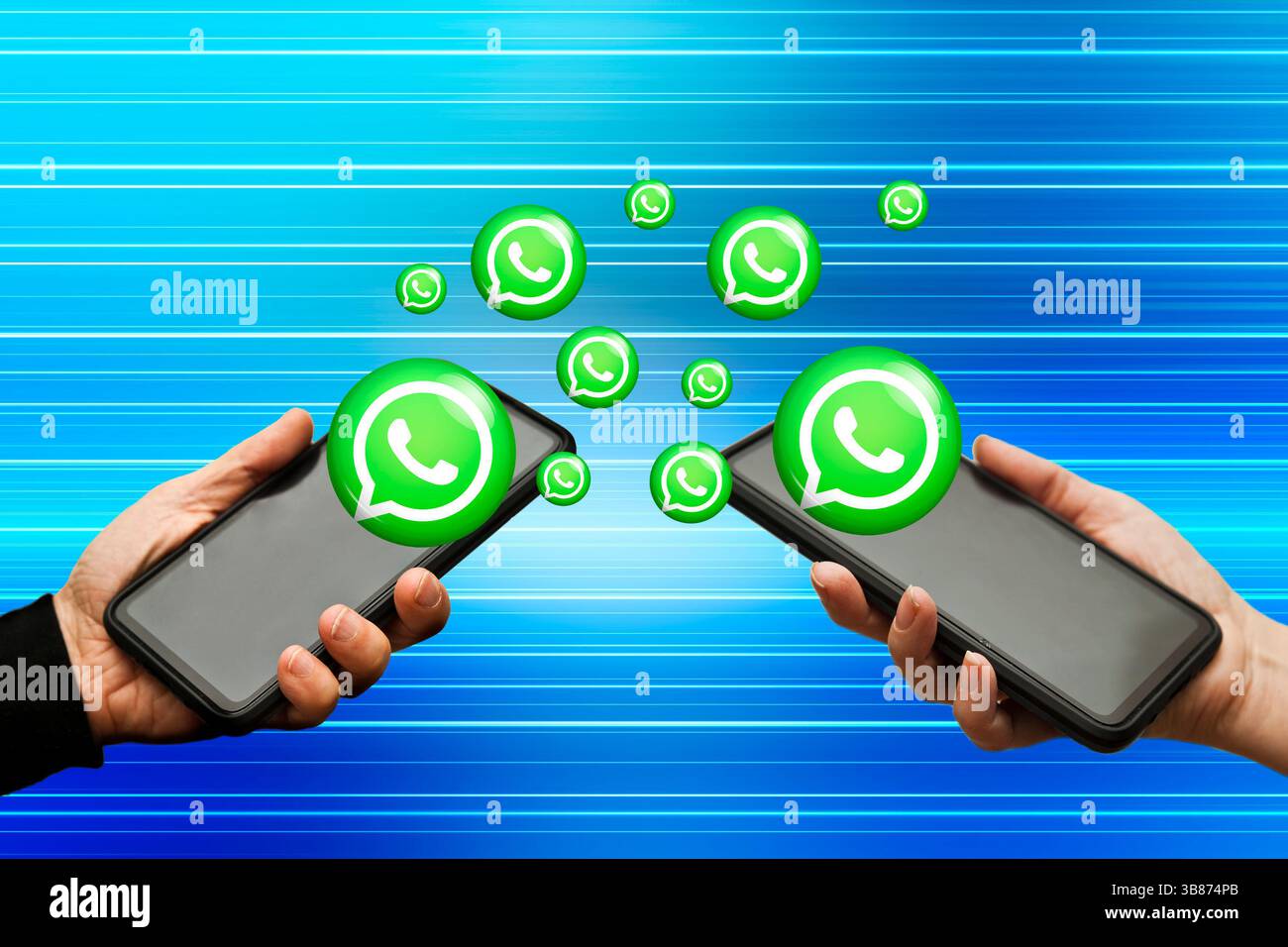 Concetto per Whatsapp VoIP e servizio di messaggistica Foto Stock