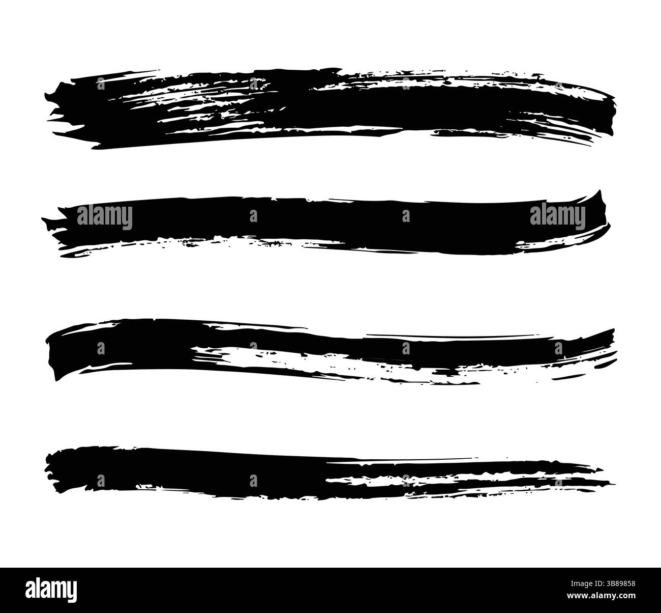 Tratti di pennello artistici e creativi in un'impostazione nero grassetto su tela per la visualizzazione della grafica Illustrazione Vettoriale