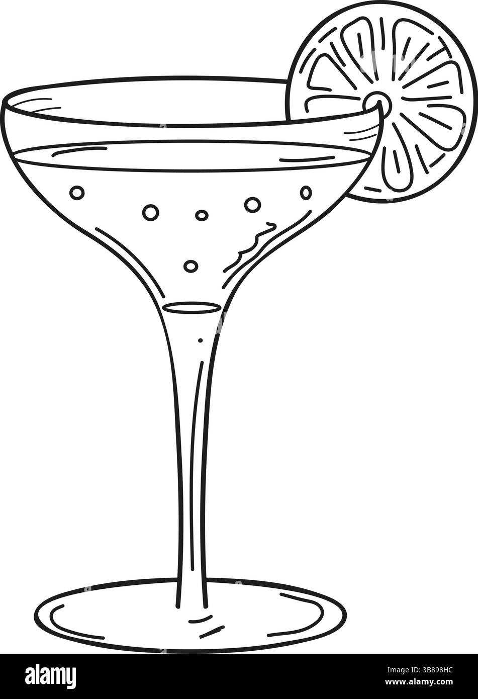 Cocktail popolari. Include bevande alcoliche iconiche come Mojito, Margarita, Daiquiri, tequila, vino, cosmopolita e molto altro ancora. Scarabocchio decorativo Illustrazione Vettoriale