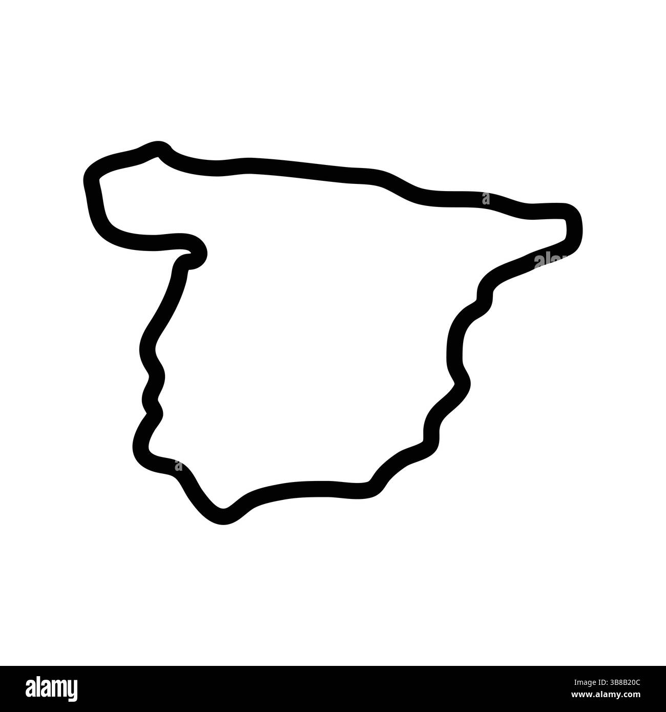 Icona mappa Spagna. Mappa di contorno della Spagna. Semplice design a icone. Illustrazione vettoriale Illustrazione Vettoriale