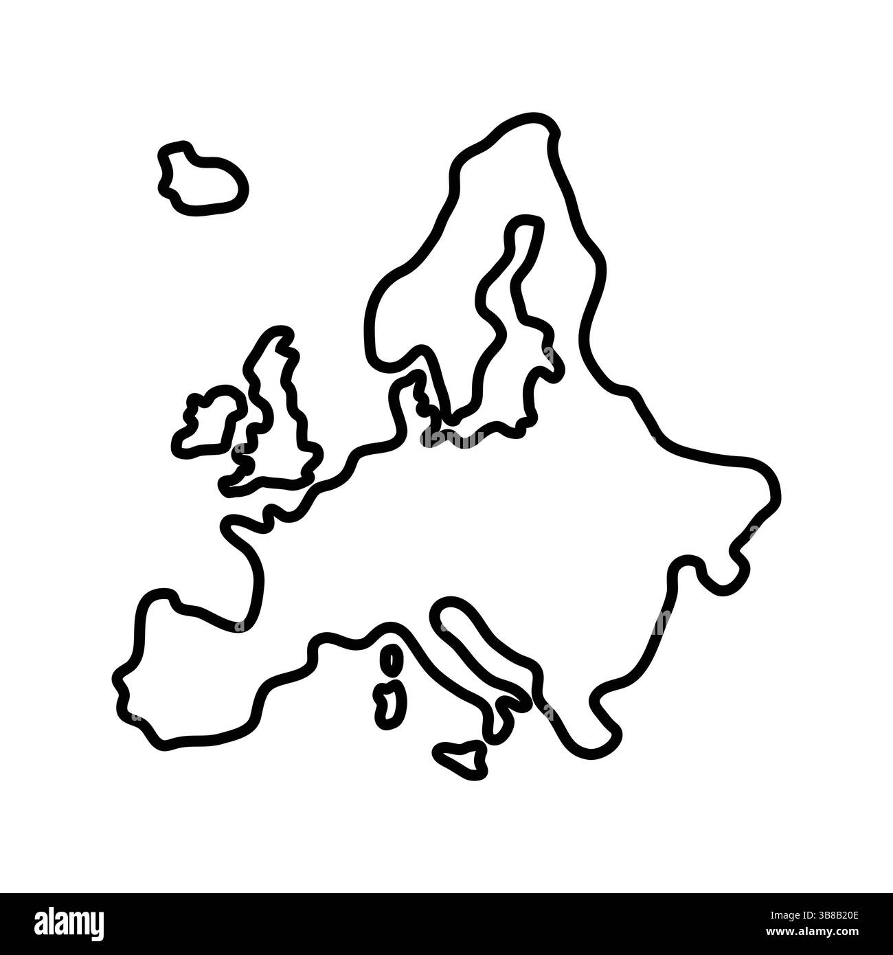 Icona mappa Europa. Mappa panoramica dell'Europa. Semplice design a icone. Illustrazione vettoriale. Include Germania, Paesi Bassi, Belgio, Lussemburgo, Austria, Svizzero Illustrazione Vettoriale