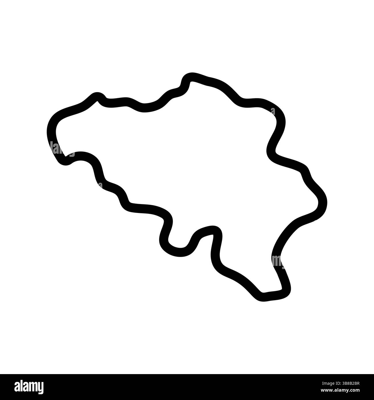 Icona mappa Belgio. Mappa di contorno del Belgio. Semplice design a icone. Illustrazione vettoriale Illustrazione Vettoriale