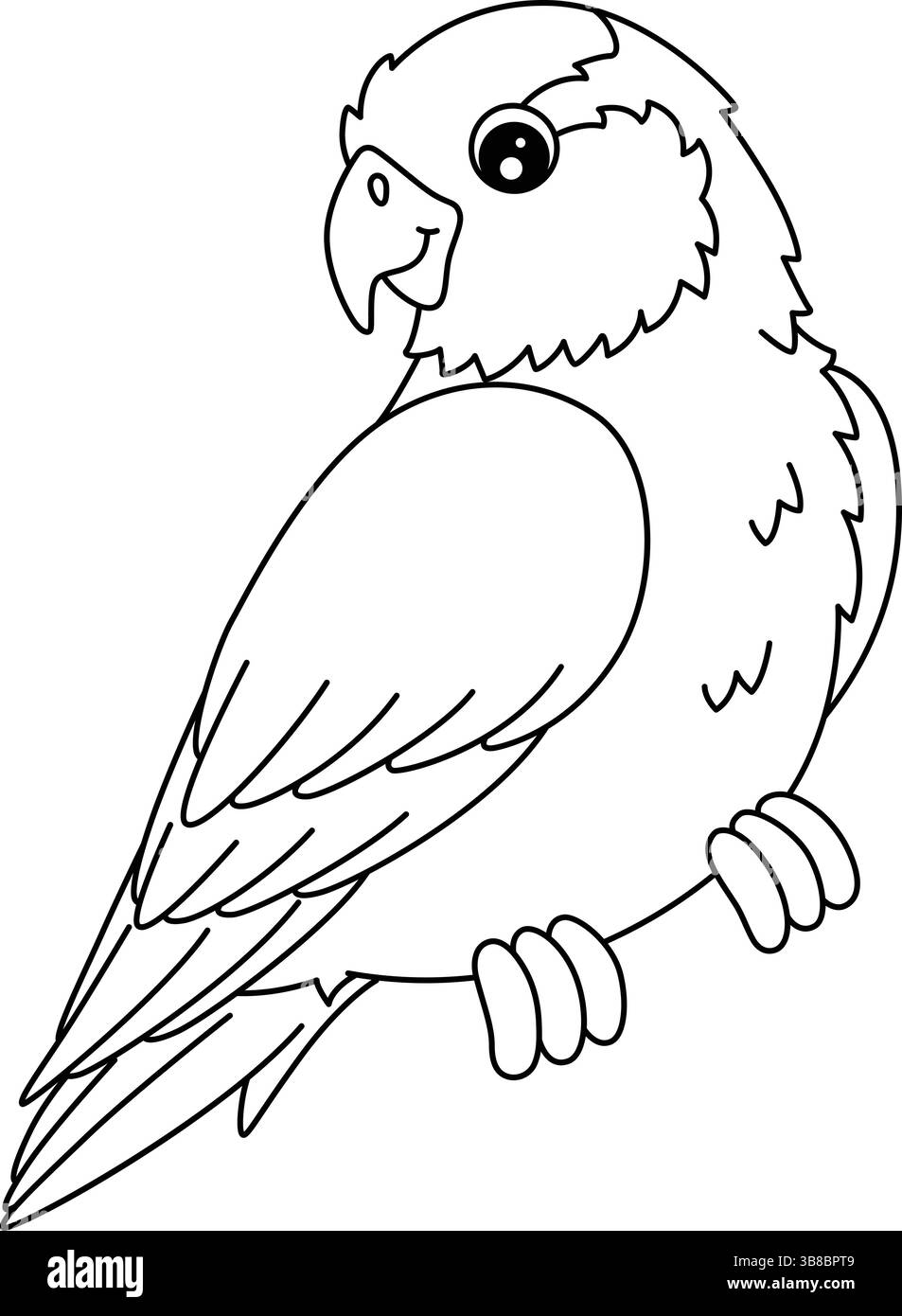 Pagina da colorare isolata per uccelli Parrotlet per bambini Illustrazione Vettoriale