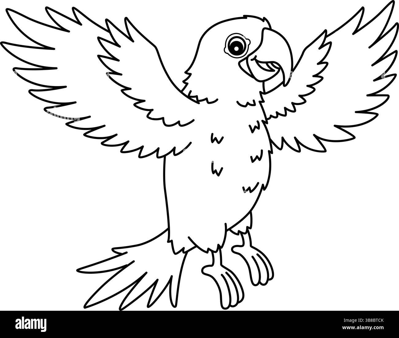 Pagina da colorare isolata Bird Hyacinth Macaw Illustrazione Vettoriale