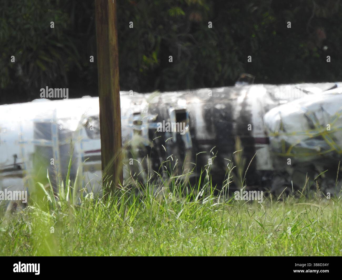 L'aereo si è schiantato all'aeroporto di Ubatuba, Brasile Foto Stock