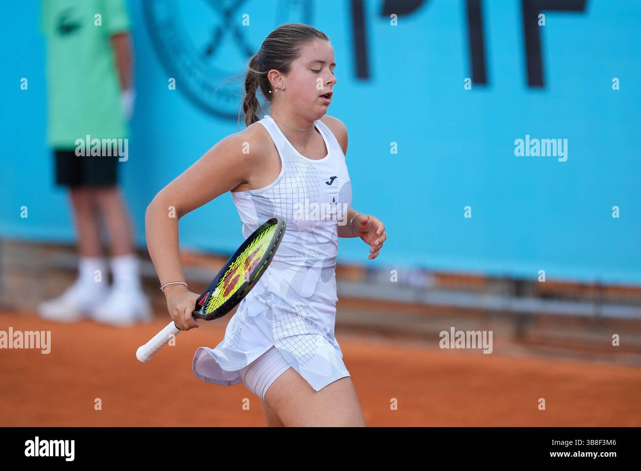 22 aprile 2024, Madrid, Madrid, SPAGNA: Ariana Geerlings di Spagna in azione contro Hailey Baptiste degli Stati Uniti durante il mutua Madrid Open 2024, ATP Masters 1000 e WTA 1000, torneo celebrato a Caja Magica il 22 aprile 2024 a Madrid, Spagna. (Immagine di credito: © Oscar J. Barroso/AFP7 via ZUMA Press Wire) Foto Stock