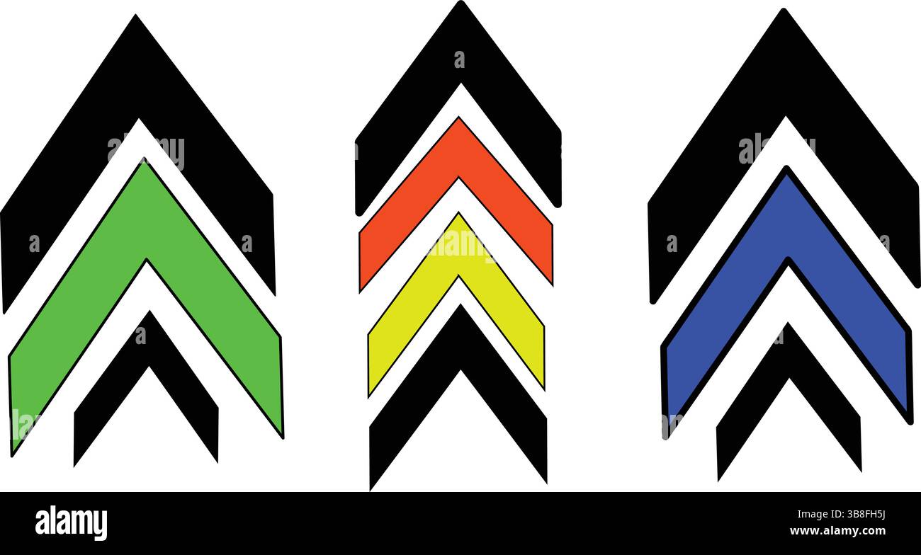 Il design geometrico astratto con frecce e linee vettoriali forma una moderna illustrazione di banner aziendali Illustrazione Vettoriale