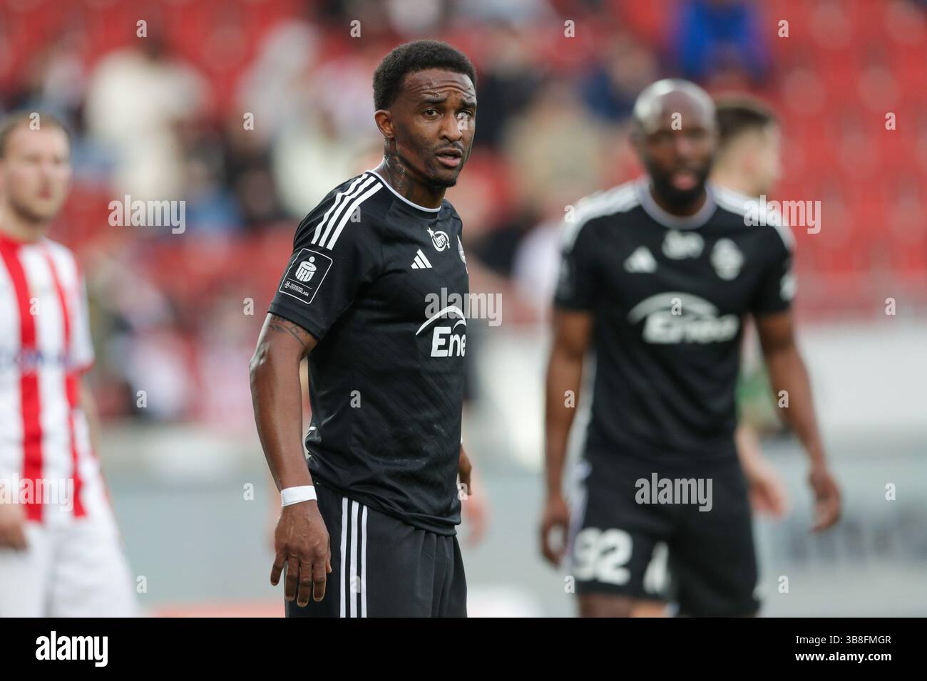 10 febbraio 2024, KrakÃ³W, Polonia: Christos Donis di Radomiak visto in azione durante la partita di calcio polacca PKO Ekstraklasa League 2023/2024 tra Cracovia Cracovia e Radomiak Radom allo stadio Cracovia. Punteggio finale; Cracovia Krakow 6:0 Radomiak Radom. (Immagine di credito: © Grzegorz Wajda/SOPA Images via ZUMA Press Wire) Foto Stock