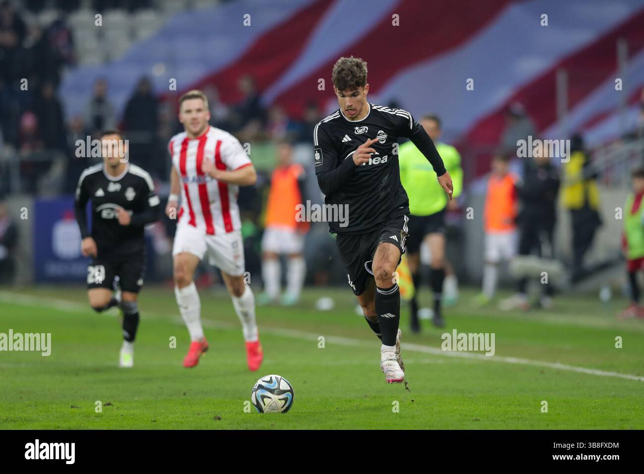 10 febbraio 2024, KrakÃ³W, Polonia: Luka Vuskovic di Radomiak visto in azione durante la partita di calcio polacca PKO Ekstraklasa League 2023/2024 tra Cracovia Cracovia e Radomiak Radom allo stadio Cracovia. Punteggio finale; Cracovia Krakow 6:0 Radomiak Radom. (Immagine di credito: © Grzegorz Wajda/SOPA Images via ZUMA Press Wire) Foto Stock