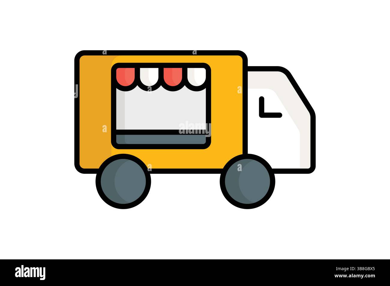 Icona food truck. stile icona contorno colorato. icona relativa ai servizi di catering che portano cibo. illustrazione vettoriale degli elementi di catering Illustrazione Vettoriale