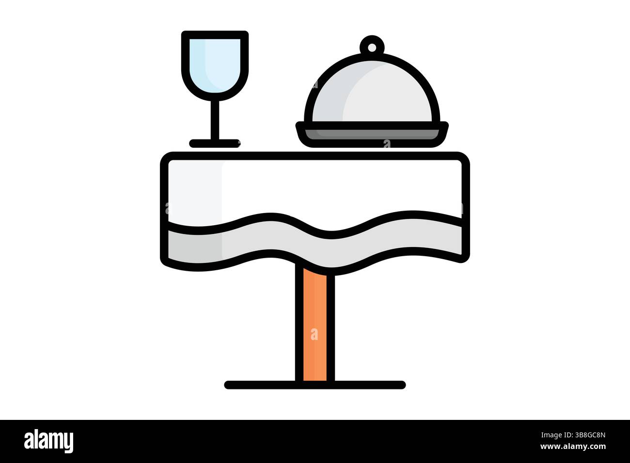 Icona del banchetto. stile icona contorno colorato. icona relativa ai servizi di ristorazione. illustrazione vettoriale degli elementi di catering Illustrazione Vettoriale