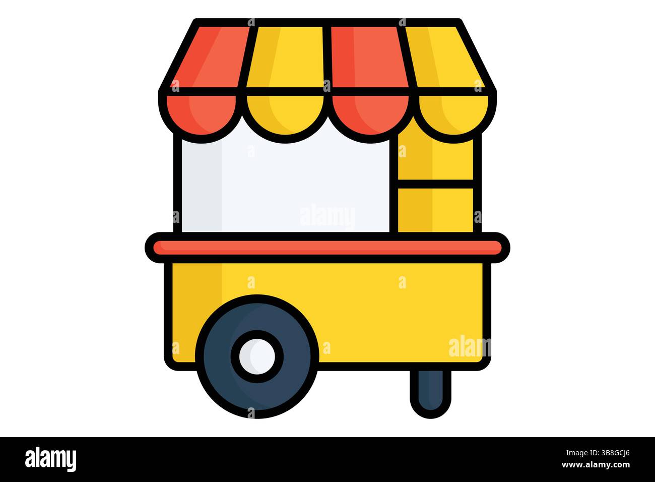 Icona carrello alimenti. stile icona contorno colorato. icona relativa ai servizi di catering che portano cibo. illustrazione vettoriale degli elementi di catering Illustrazione Vettoriale