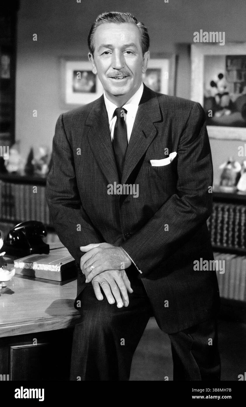 Fotografia pubblicitaria – Walt Disney nel suo ufficio, 1956 Foto Stock