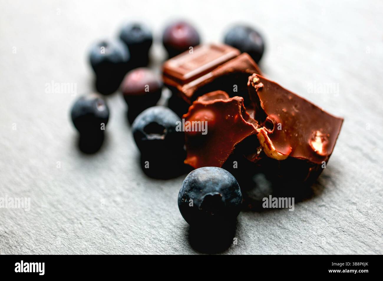 Mirtillo e cioccolato Foto Stock