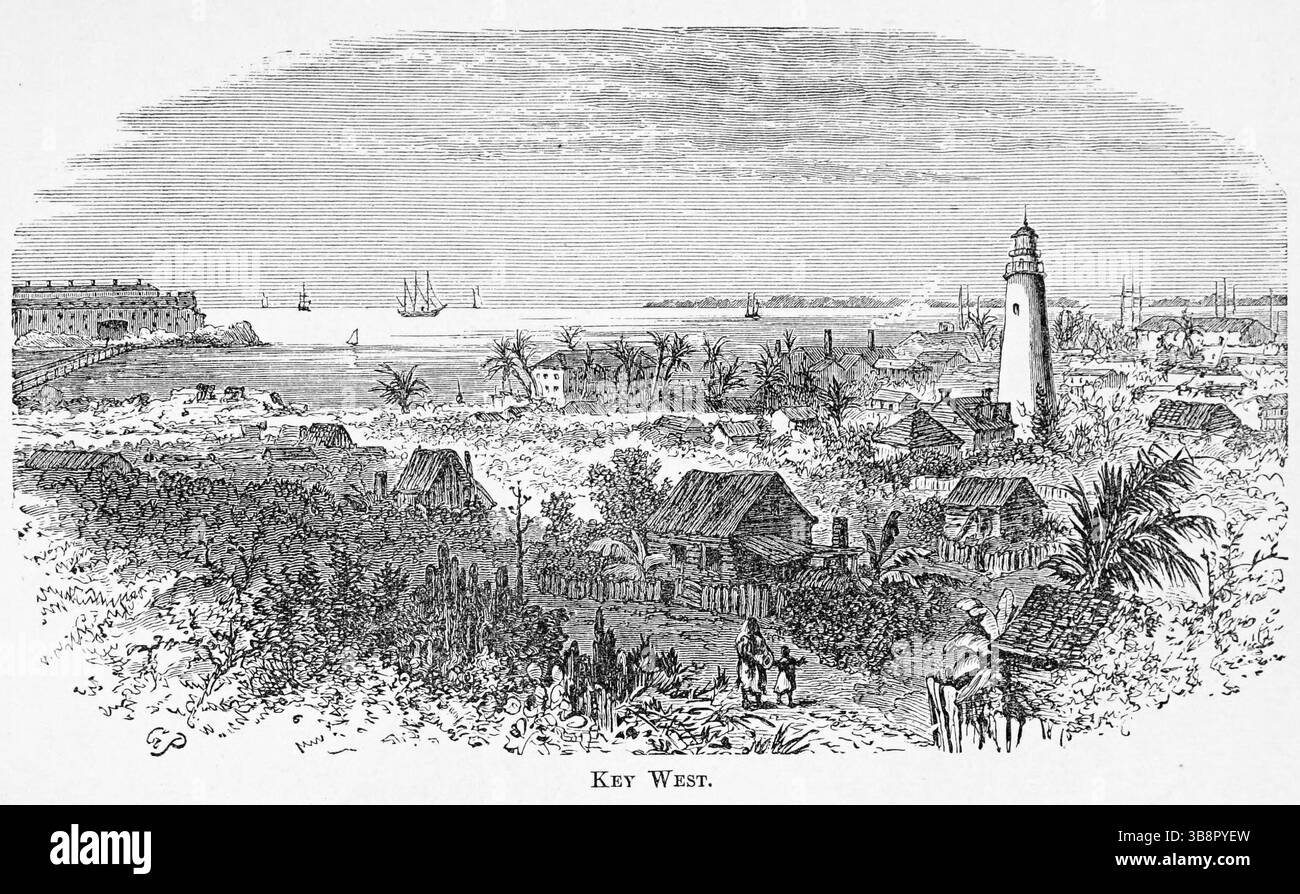 Key West, Florida. illustrazione d'archivio del xix secolo Foto Stock
