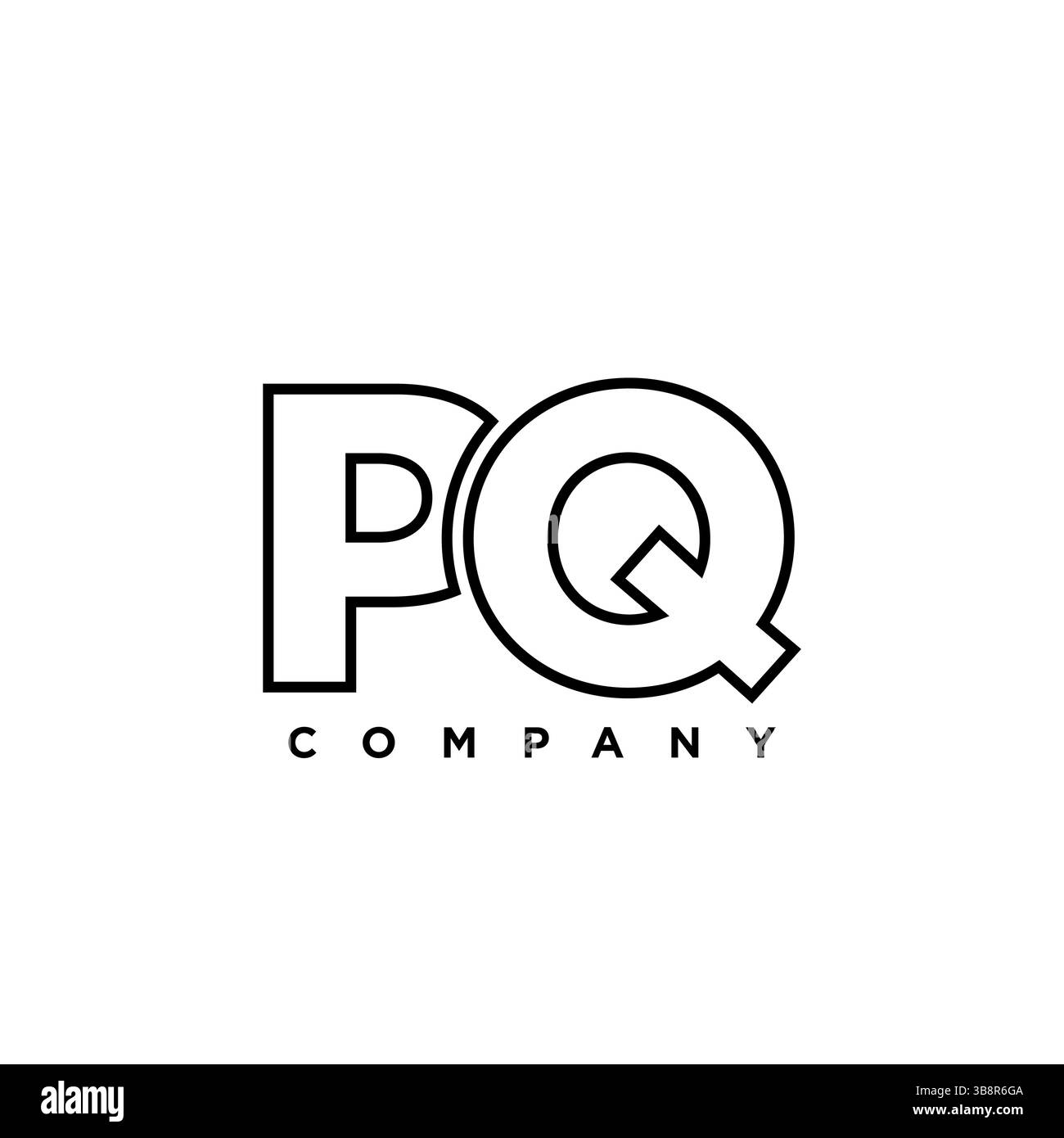 Modello di design Letter P e Q alla moda, logo PQ. Logotipo minimo basato su un monogramma iniziale per l'identità dell'azienda. Illustrazione Vettoriale