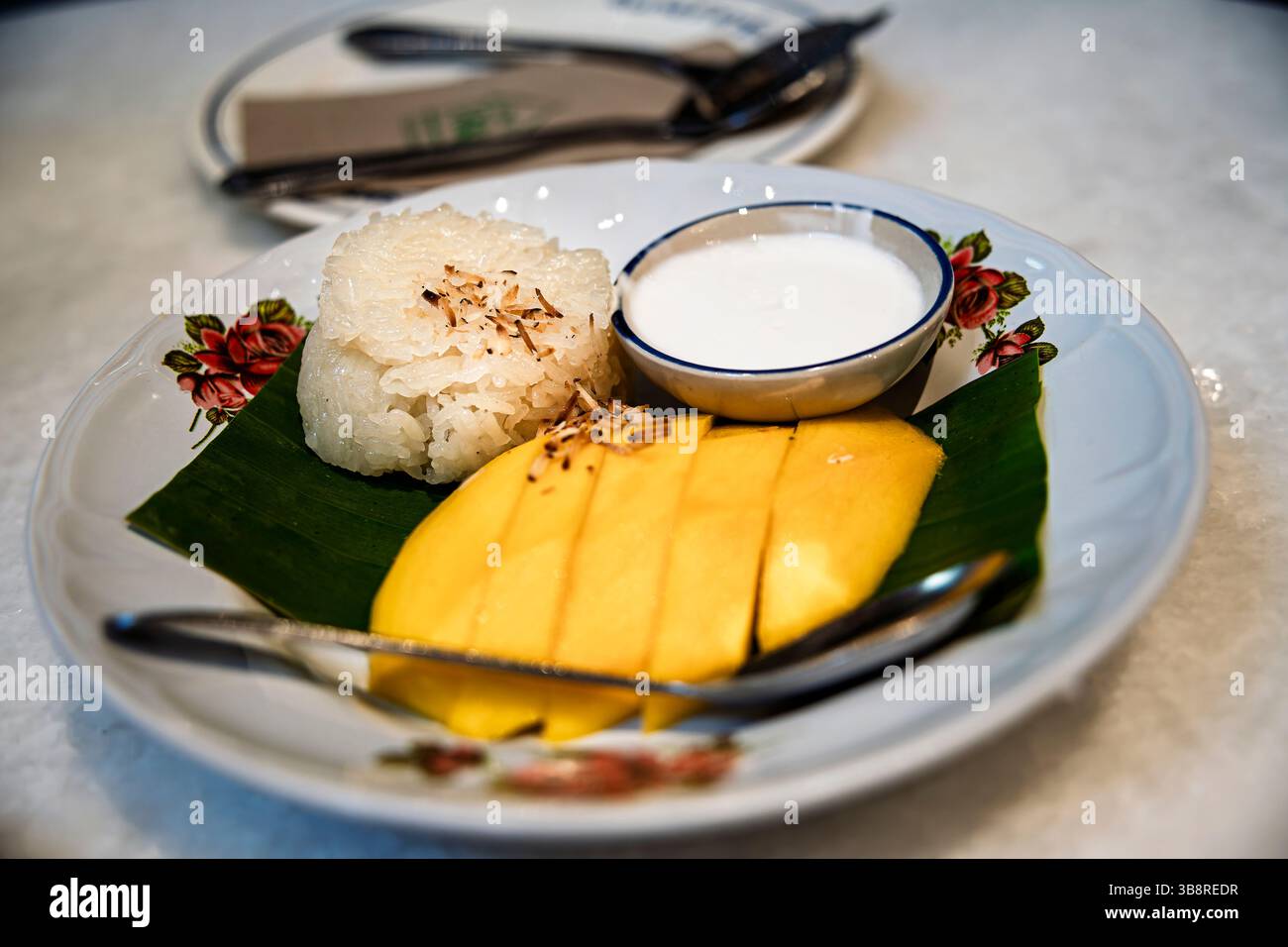 Mango Sticky Rice, Bangkok, Thailandia Foto Stock