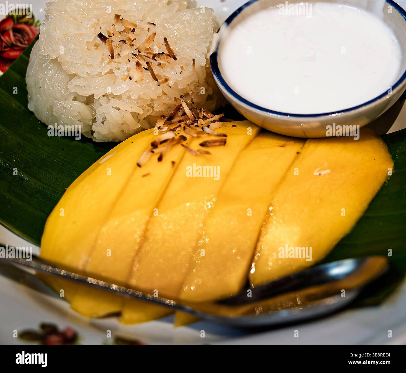 Mango Sticky Rice, Bangkok, Thailandia Foto Stock