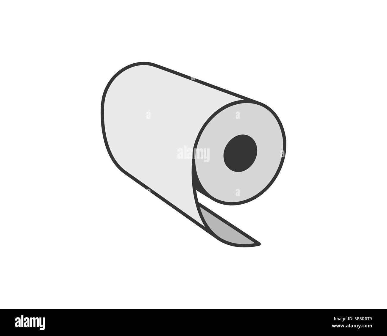 Illustrazione semplice e minimalista di un rotolo di carta. Perfetto per rappresentare concetti di nuovi inizi, potenziali o processi continui. Illustrazione Vettoriale