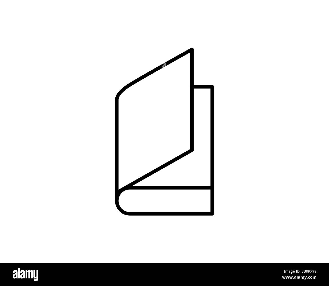 Icona line art pulita e minimalista di un libro aperto. Perfetto per siti Web, app o materiali didattici che richiedono un design semplice e moderno. Versatile e. Illustrazione Vettoriale