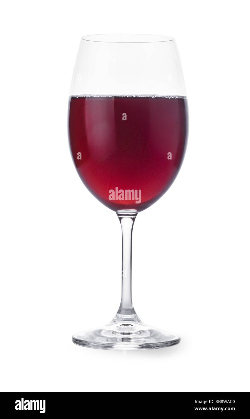 Bicchiere di vino rosso isolato su sfondo bianco Foto Stock