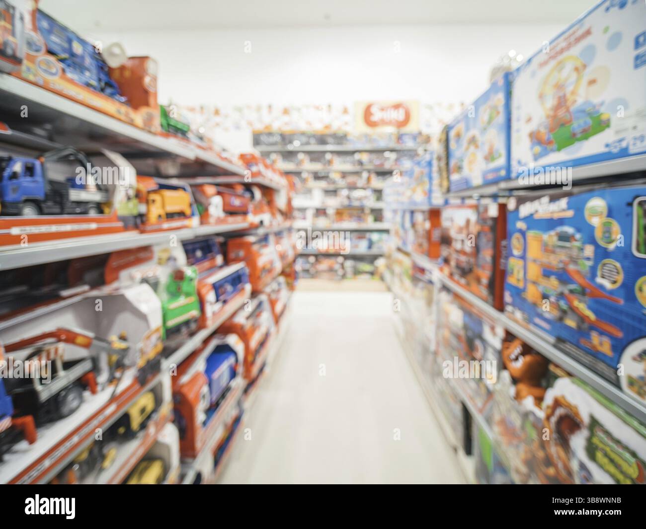 Sfocato di bambini negozio di giocattoli Foto Stock