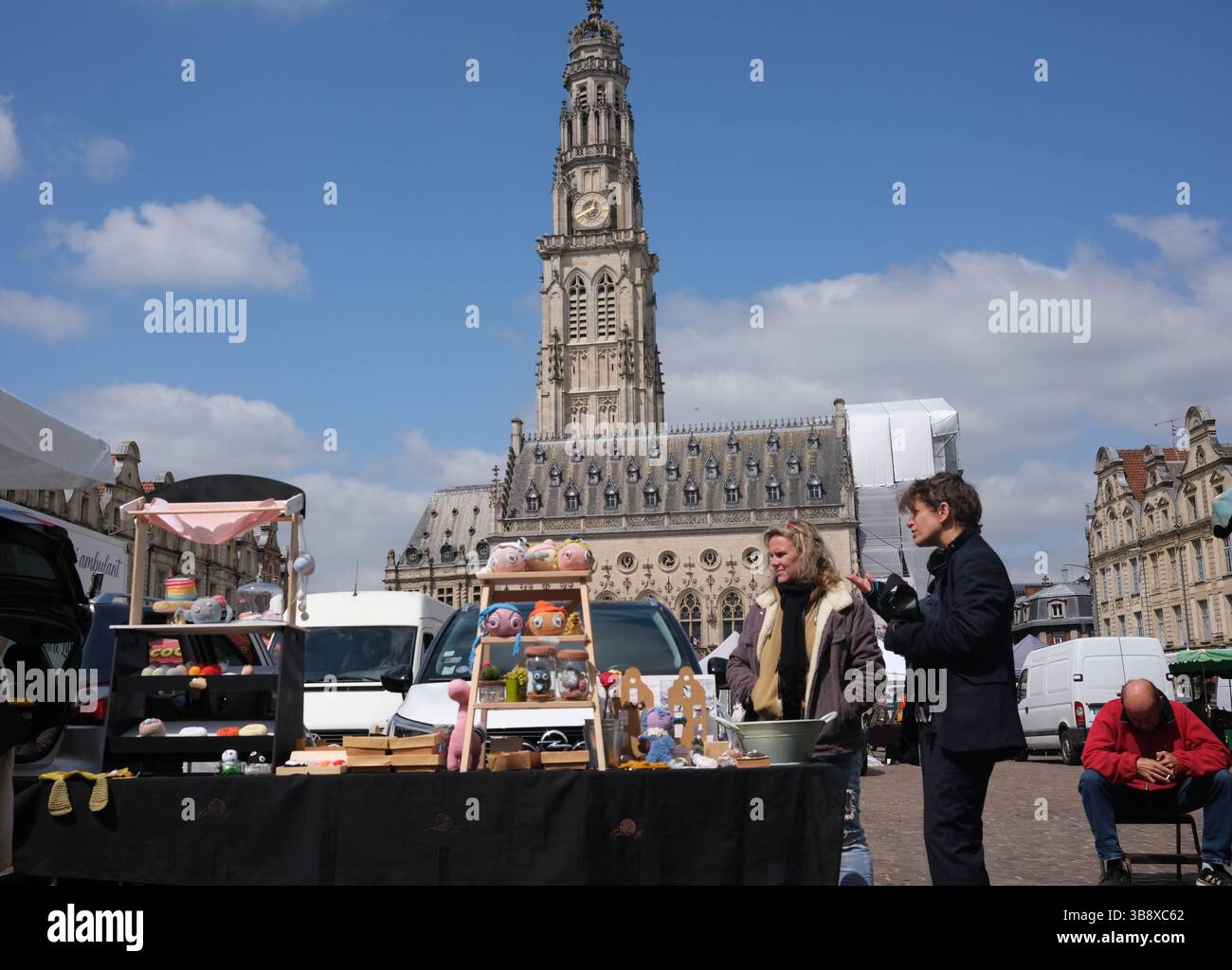 Arras a Pas-de-Calais, Francia settentrionale. mercato all'aperto Foto Stock