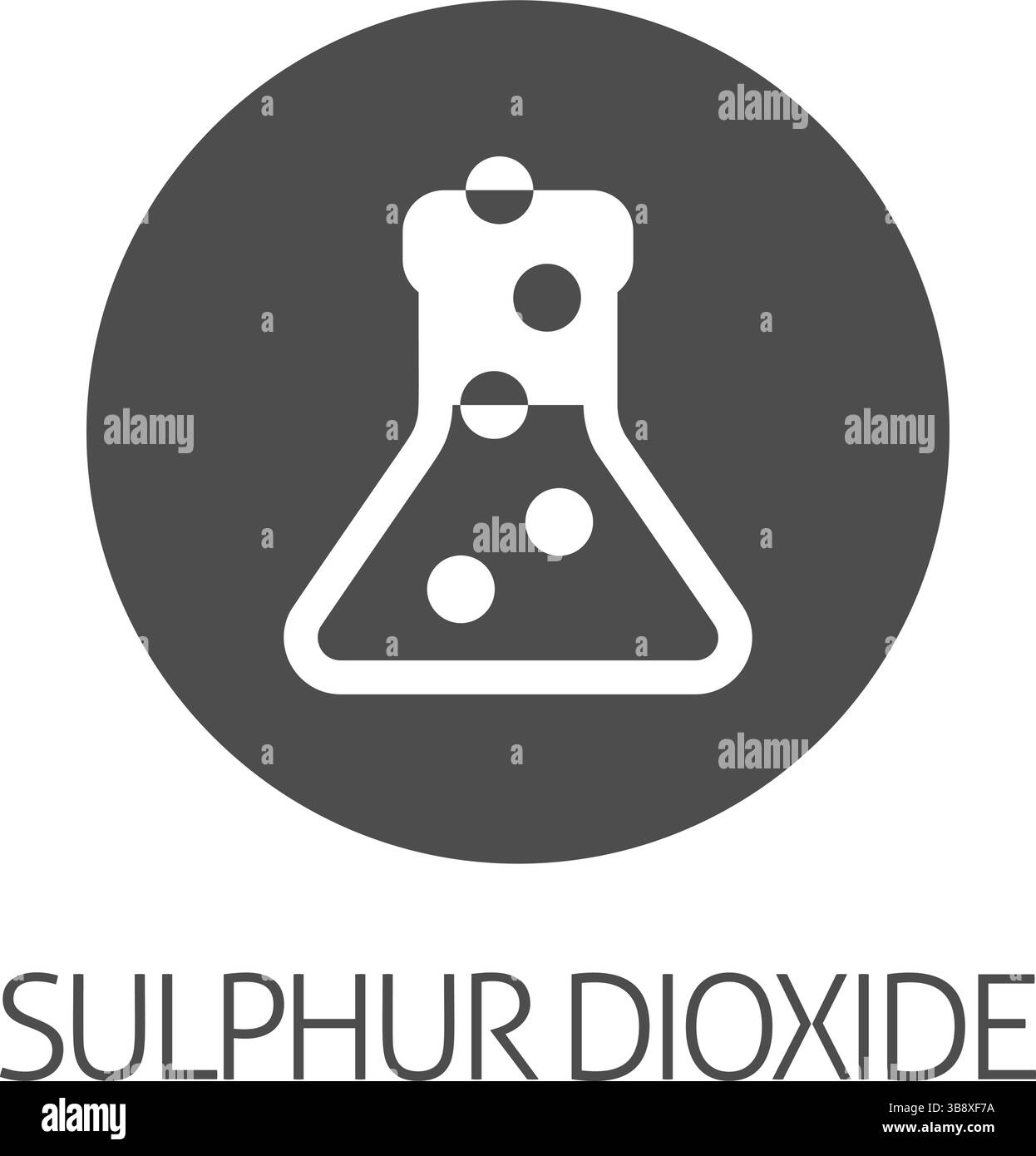 Informazioni sull'icona chimica del becher in vetro da laboratorio Illustrazione Vettoriale