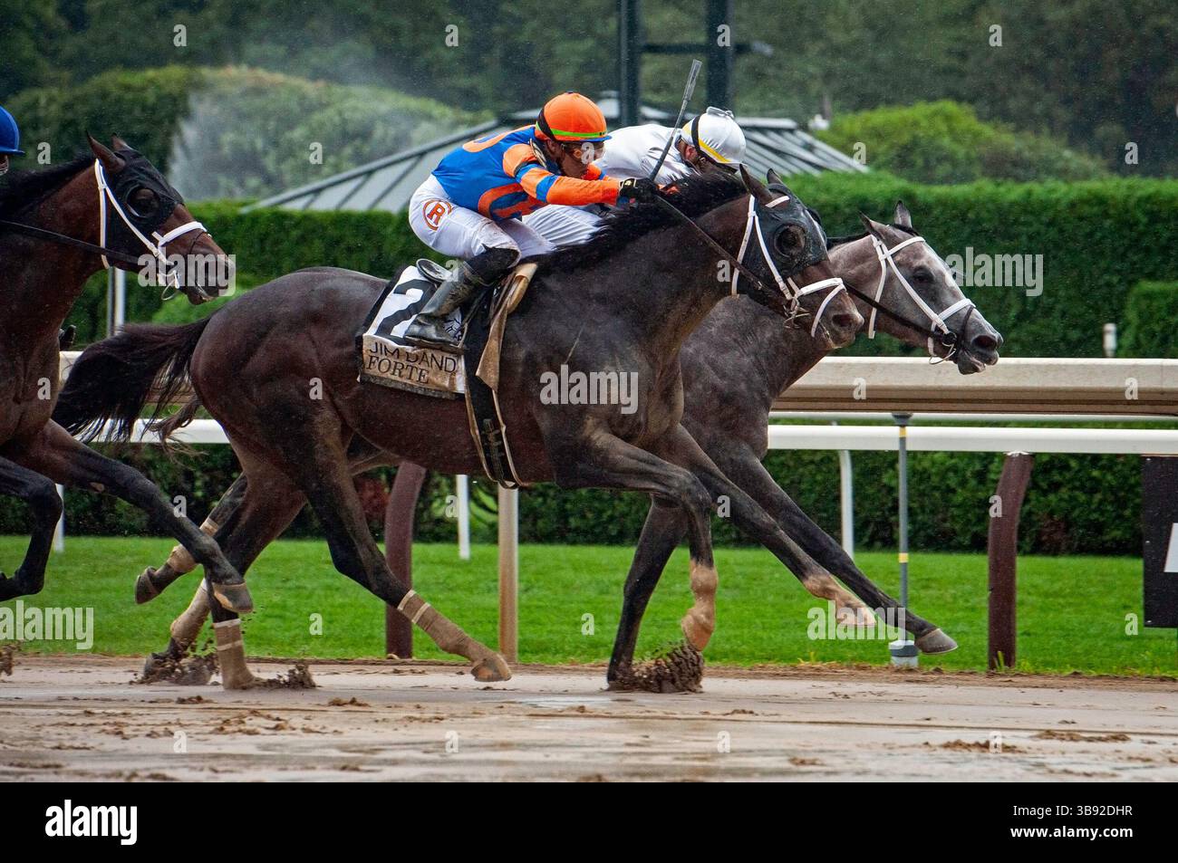 29 luglio 2023, Saratoga Springs, New York, Stati Uniti: Forte (2), guidato da Irad Ortiz Jr., vince il Jim Dandy Stakes (Grade 2) al Saratoga Race Course di Saratoga Springs, New York il 29 luglio 2023. Sophie Shore/Eclipse Sportswire/CSM (immagine di credito: Foto Stock