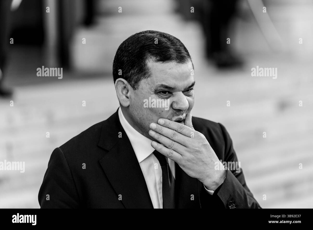1 giugno 2021, Parigi, Ile-de-France (regione, Francia: Il capo del governo libico Abdelhamid Dbeibah viene ricevuto dal presidente francese Emmanuel Macron presso il Palazzo Elysee (immagine di credito: © Sadak Souici/ZUMA Press Wire) Foto Stock